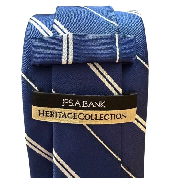 Jos A Bank Heritage Collection Blue Striped Silk Tie 3" Width 58" Length Classic - Picture 4 of 10